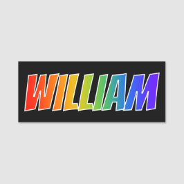 ファーストネーム「WILLIAM」:おもしろいレインボーカラーリング 名札