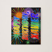 ファーストネーム「XAVIER」、おもしろい「ハッピーバースデー」 ジグソーパズル (縦)