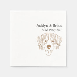 ファーストネームBernese Mountain Dog 結婚's Napkins スタンダードカクテルナプキン