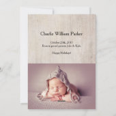 ファーストノエルベビークリスマスラベル素朴フォトカード シーズンカード (裏面)