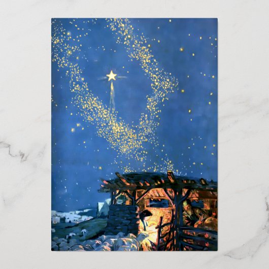 ファーストノエル出生クリスマス 箔シーズンカード (正面)