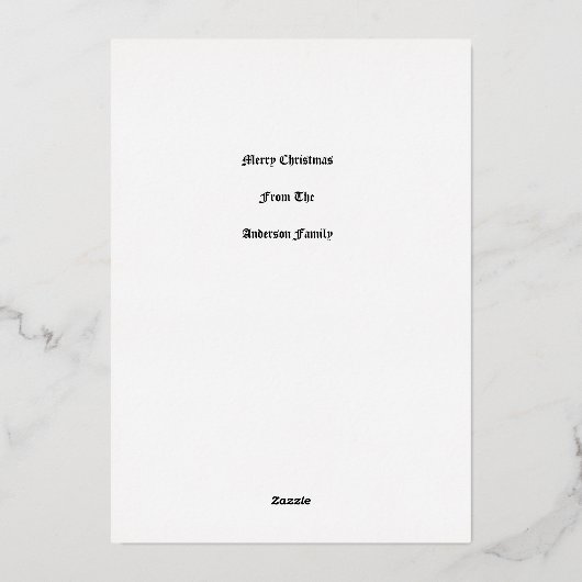 ファーストノエル出生クリスマス 箔シーズンカード (裏面)