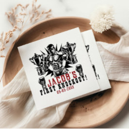 ファーストノックアウトボクシングバースデーパーティー スタンダードカクテルナプキン