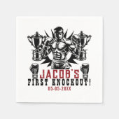 ファーストノックアウトボクシングバースデーパーティー スタンダードカクテルナプキン (正面)