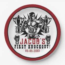 ファーストノックアウトボクシングバースデーパーティー ペーパープレート