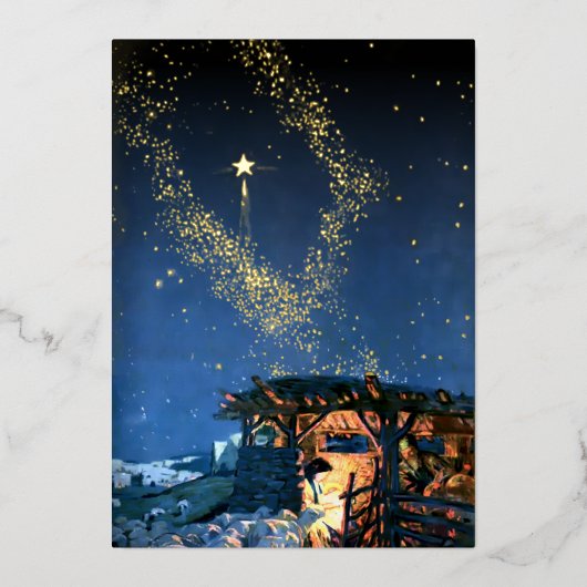 ファーストノールスター出生クリスマス 箔シーズンカード (正面)