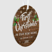 ファーストハウスクリスマス |新しいホームフォト オーナメント (正面)