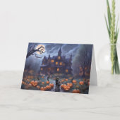 ファーストハロウィンインニューホームカワイハウス幽霊のよく出るキャット カード (正面)