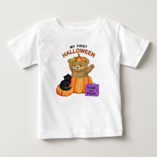 ファーストハロウィンテディ ベビーTシャツ (正面)