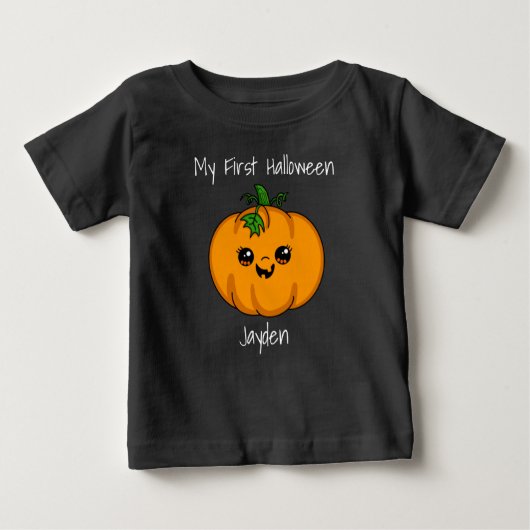 ファーストハロウィンパーソナライズされたベビー ベビーTシャツ (正面)