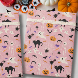 ファーストハロウィン こどものお誕生日 おばけ ピンク ラッピングペーパー