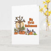 ファーストハロウィーンかわいい&不気味お店 カード (黄色い花)