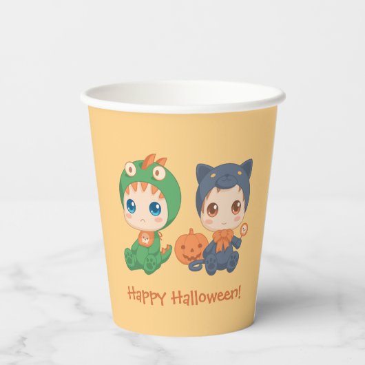 ファーストハロウィーンベビーズ黒猫ドラゴン衣装 紙コップ (裏面)