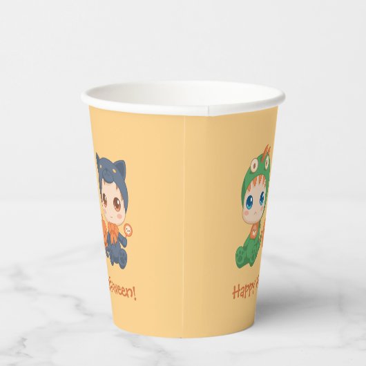 ファーストハロウィーンベビーズ黒猫ドラゴン衣装 紙コップ (右)