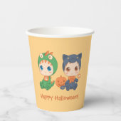ファーストハロウィーンベビーズ黒猫ドラゴン衣装 紙コップ (正面)