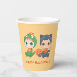 ファーストハロウィーンベビーズ黒猫ドラゴン衣装 紙コップ