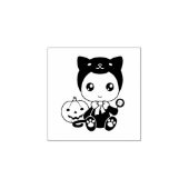 ファーストハロウィーンベビーブラックキャットカボチャ ラバースタンプ (インプリント)