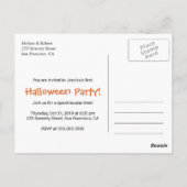 ファーストハロウィーンベビーブラックキャットパーティの招待状 ポストカード (裏面)