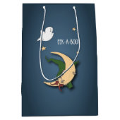 ファーストハロウィーンベビーブー魔女を幽霊で覗く ミディアムペーパーバッグ (正面)