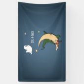 ファーストハロウィーンベビーブー魔女を幽霊で覗く 横断幕 (縦)