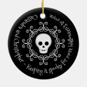 ファーストハロウィーン一緒スカルリース セラミックオーナメント (裏面)