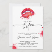 ファーストバイトの恋 ハロウィーン ヴァンパイア カップル シャワー 招待状 (正面)