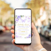 ファーストバタフライキスパープルバタフライ誕生日 招待状