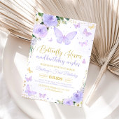ファーストバタフライキスパープルバタフライ誕生日 招待状