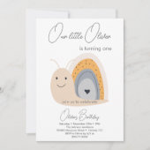 ファーストバースデーパーティカタツムイルレインボーカワイパステル 招待状 (正面)