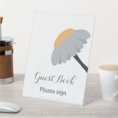 ファーストバースデーパーティカモミールフラワーゲストブック 台座サイン (インサイチュ)