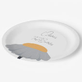 ファーストバースデーパーティカモミール花かわいいパステル ペーパープレート (アングル)