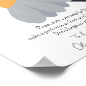 ファーストバースデーパーティカモミール花かわいいパステル ポスター (角)