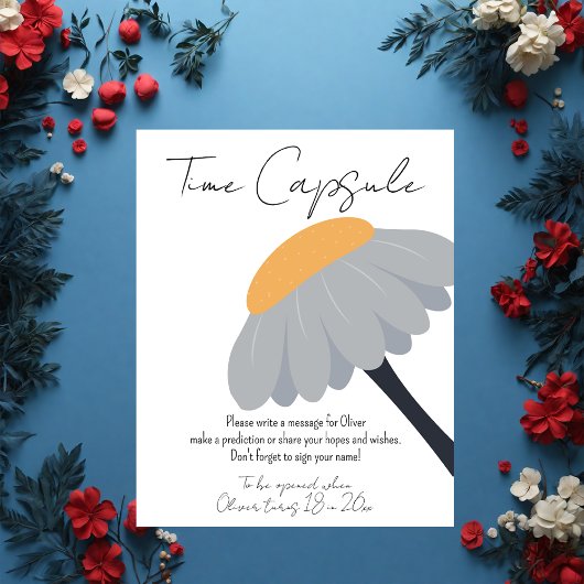 ファーストバースデーパーティカモミール花かわいいパステル ポスター