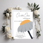 ファーストバースデーパーティカモミール花かわいいパステル 招待状