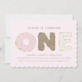 ファーストバースデーパーティドーナツテーマ招待状 招待状 (正面)