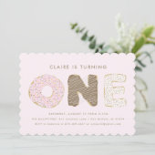 ファーストバースデーパーティドーナツテーマ招待状 招待状 (スタンド正面)