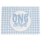 ファーストバースデーパーティーカウトパステルブルーワンダーフル ラージペーパーバッグ (正面)