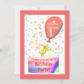 ファーストバースデーパーティーチキン 招待状 (正面)