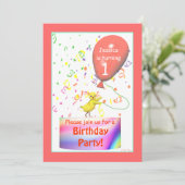 ファーストバースデーパーティーチキン 招待状 (スタンド正面)