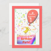 ファーストバースデーパーティーチキン 招待状 (正面/裏面)