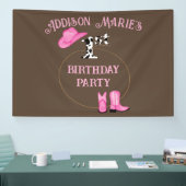 ファーストバースデーパーティーロデオ女性のカーボーイ 横断幕 (トレードショー)