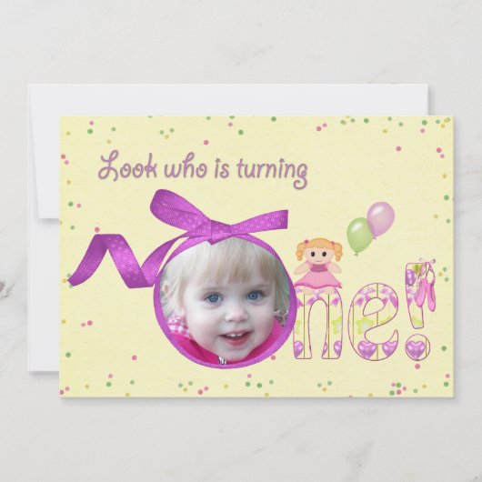 ファーストバースデーパーティー招待状 招待状 (正面)