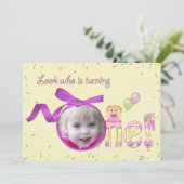 ファーストバースデーパーティー招待状 招待状 (スタンド正面)