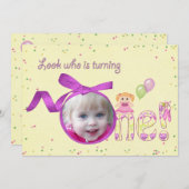 ファーストバースデーパーティー招待状 招待状 (正面/裏面)