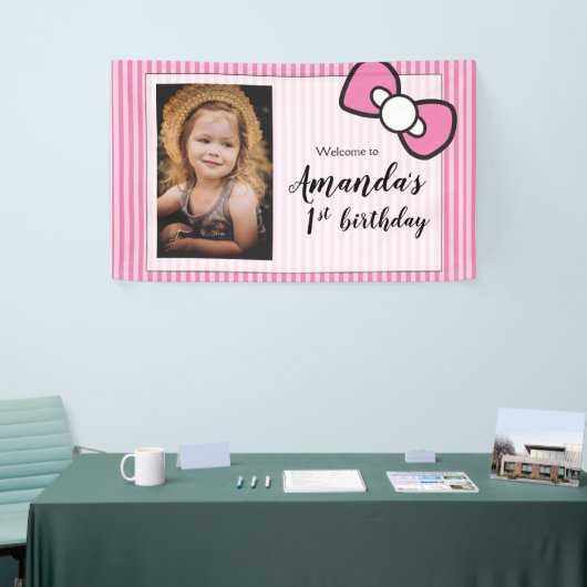 ファーストバースデーパーティー　フォト　ウェルカム 横断幕 (トレードショー)