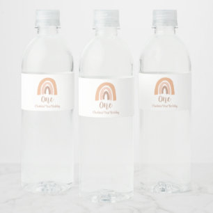 ファーストバースデー 水彩ボヘミアン レインボー ペットボトルラベル