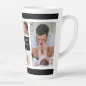 ファーストパザーズデー5フォトコラージュ白黒 カフェラテマグ (右)