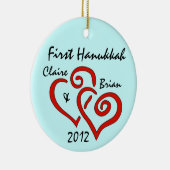 ファーストパーソナライズされたハヌカーオーナメント セラミックオーナメント (右)