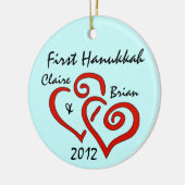 ファーストパーソナライズされたハヌカーオーナメント セラミックオーナメント (左)