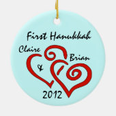 ファーストパーソナライズされたハヌカーオーナメント セラミックオーナメント (裏面)